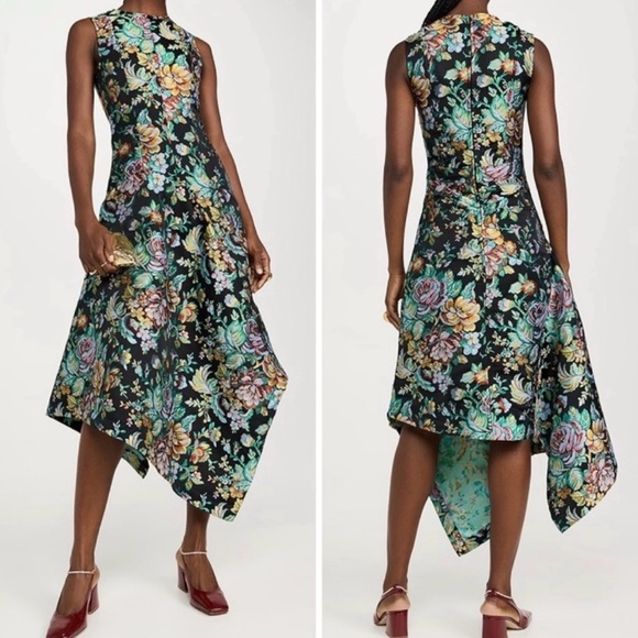 Marques' Almeida Dresses & Skirts - Marques' Almeida Brocade Sleeveless DENIM Dress Assymetric Hem size L(8) NWT